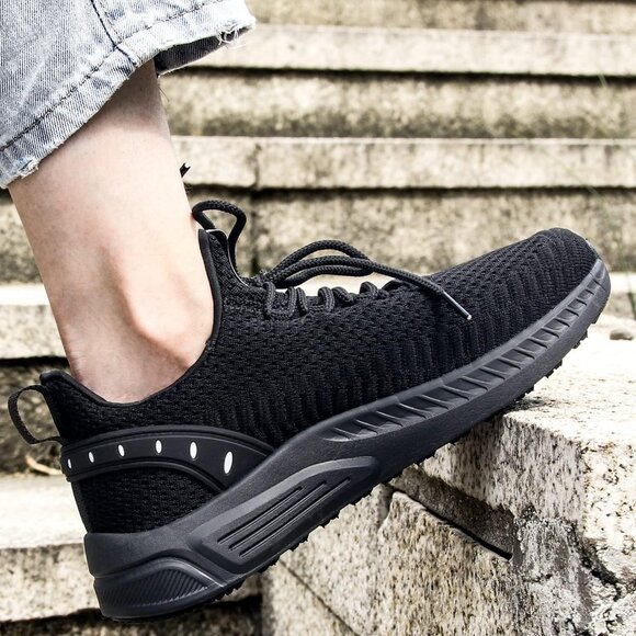 Women’s Tennis Running Shoes Lightweight Sneakers for Travel & Gym Black - Picture 6 of 6